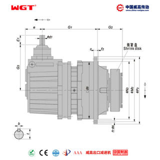 P2KA28 (i:112-500) Коническая шестерня первой ступени планетарной передачи серии P - ортогональный вал косозубой передачи с полым валом и стопорным диском