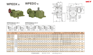 WPEDX WPEDO155-250 червячный редуктор, двухскоростной редуктор