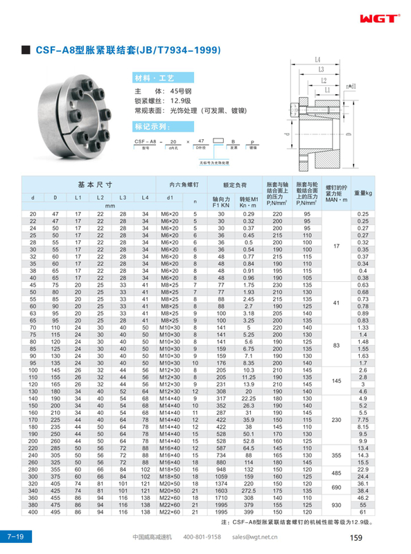 Расширительная муфта типа CSF-A8 (JB/T7934-1999)