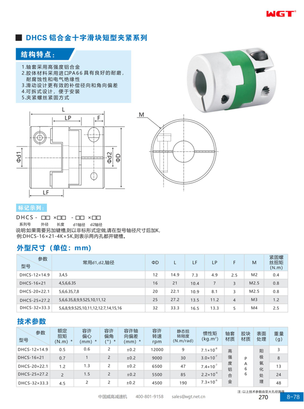 DHCS поперечные ползуны из алюминиевого сплава серии коротких зажимов