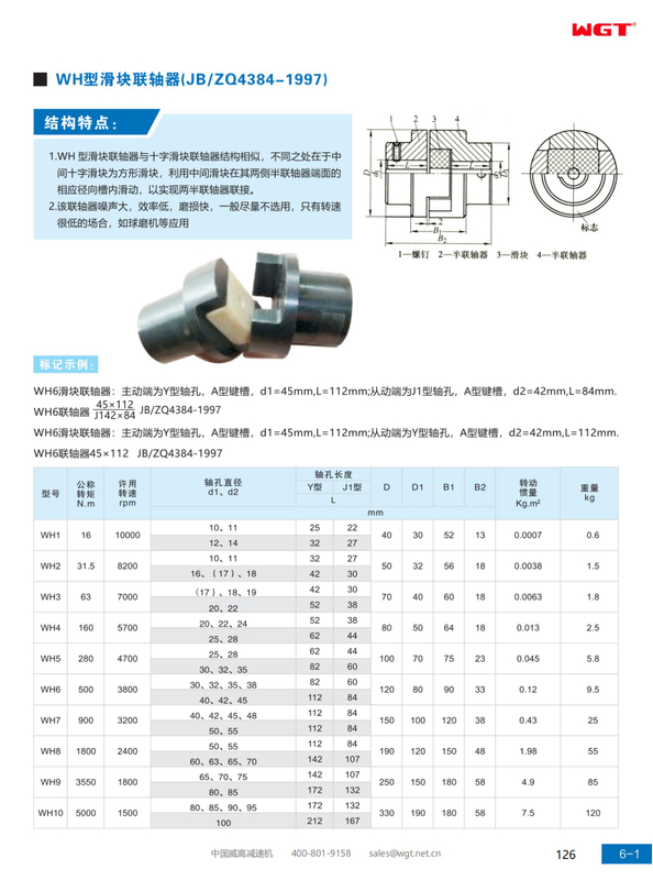 Слайдерная муфта типа WH (JB/ZQ4384-1997)