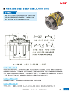 Муфта со змеевидной пружиной типа JS — тип осевой установки крышки (JB/T8869-2000)